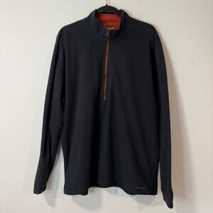 Simms Men's Half Zip Fleece Pullover Sweatshirt Black XXL Fishing Outdoor Trail